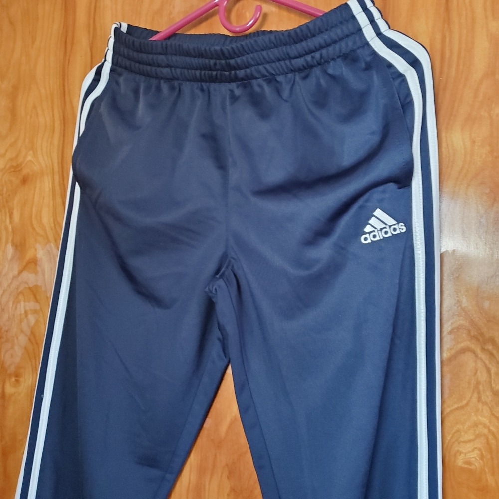 adidas Navy Track Pants Joggers Youth XL 18/20 Fits Women S M Excellent - Picture 10 of 10